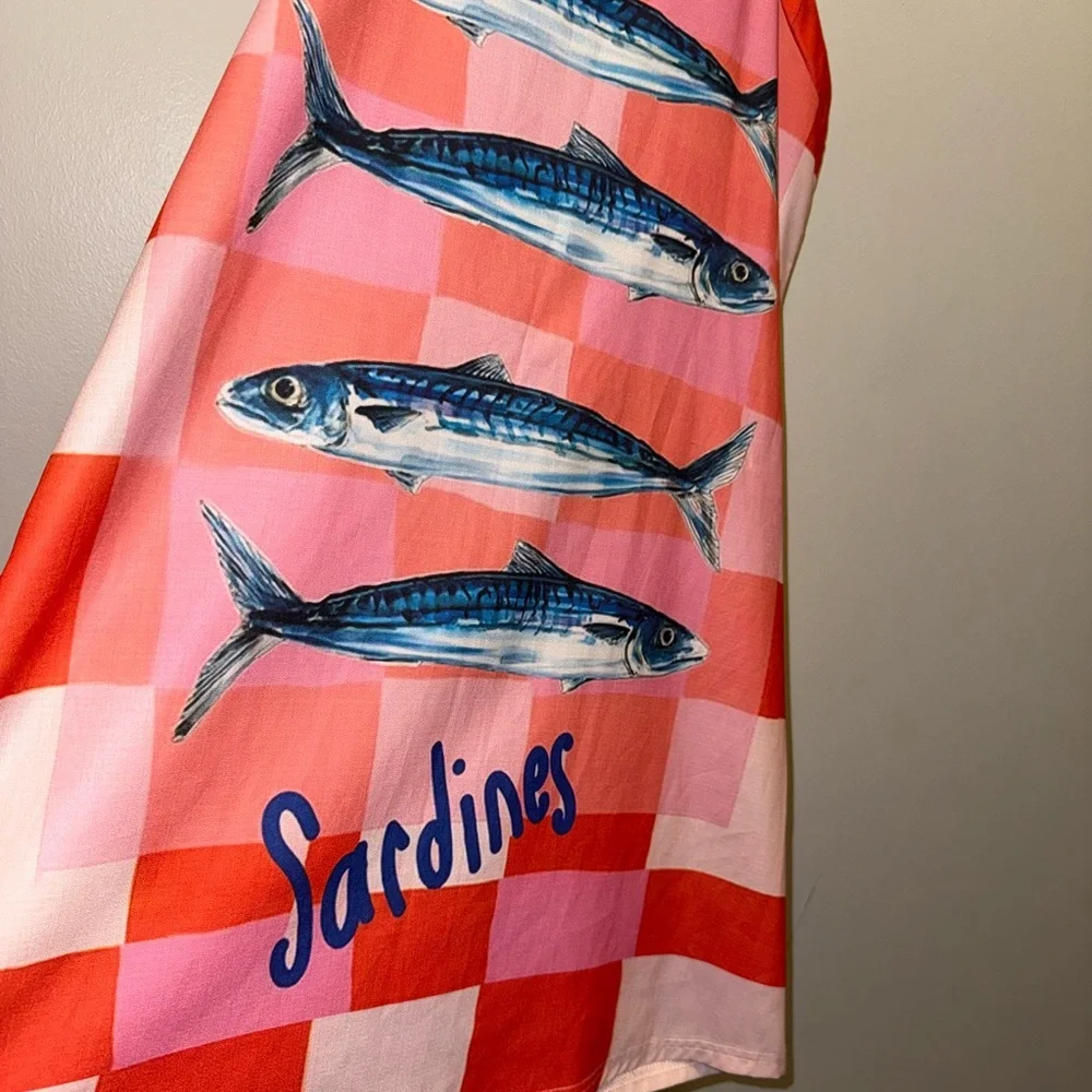 Red and Pink Sardines Fish Mini Dress - Picture 2 of 6